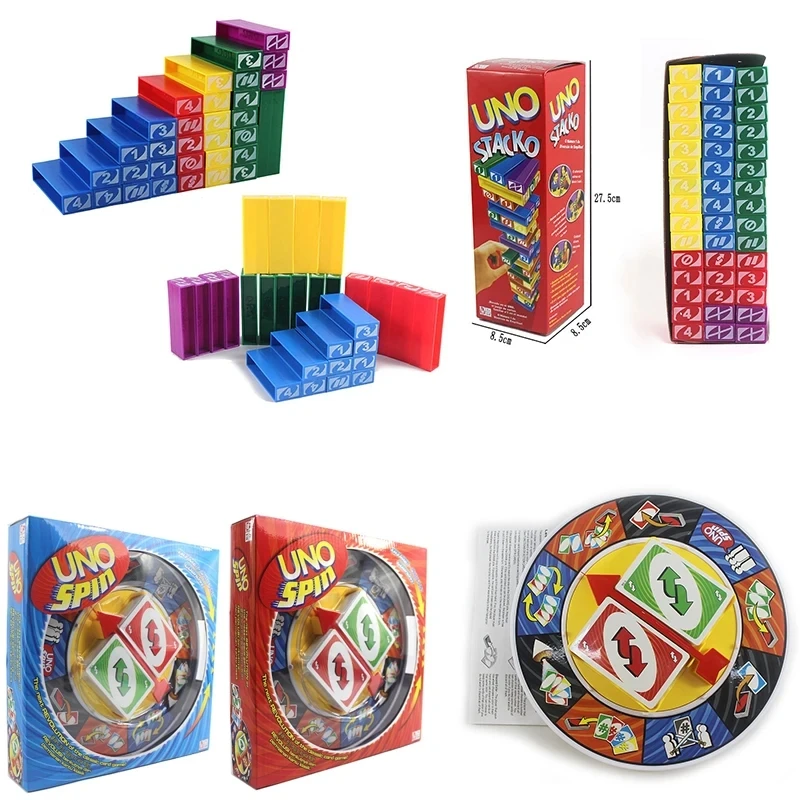 Uno Stacko Game Stacking Colorful Block Tower Family Party Interactive Genitore-Figlio Puzzle Boardgame Kids Build Draw Impara I Giocattoli