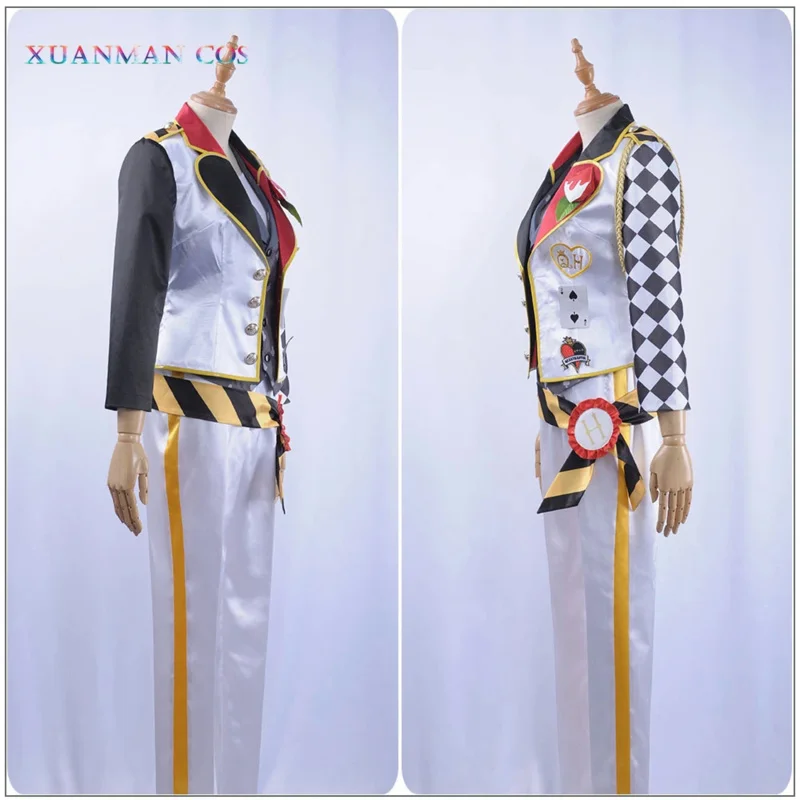 Gioco Costume Cosplay Twisted-Wonderland Deuce Spade Uniform Custom Men Satin Pants Grey Vest Shirt Belt