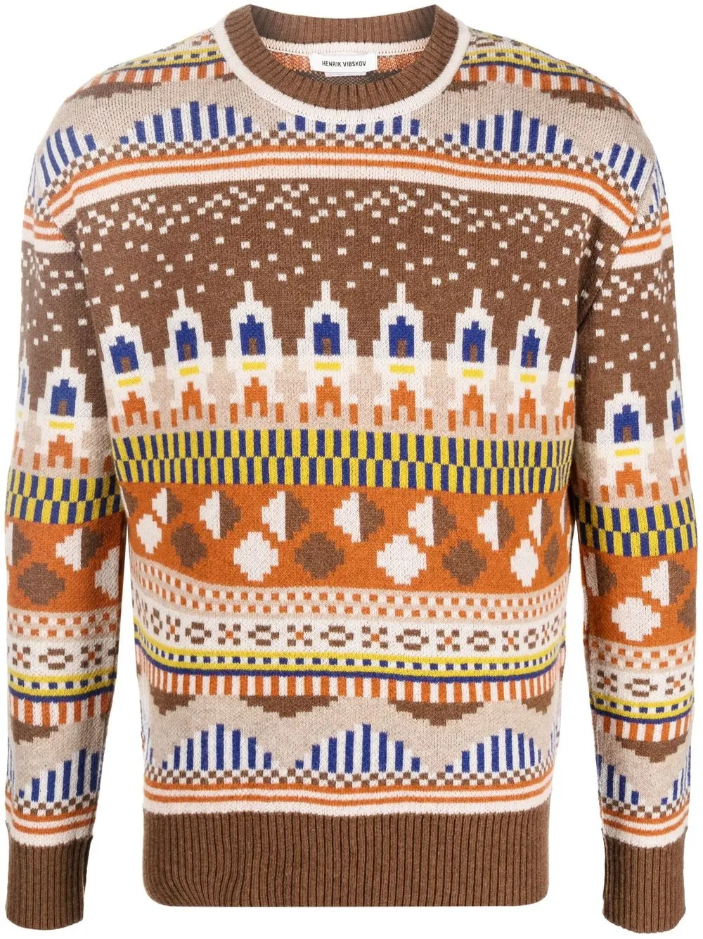 Henrik Vibskov Pullover mit Intarsienmuster - Braun