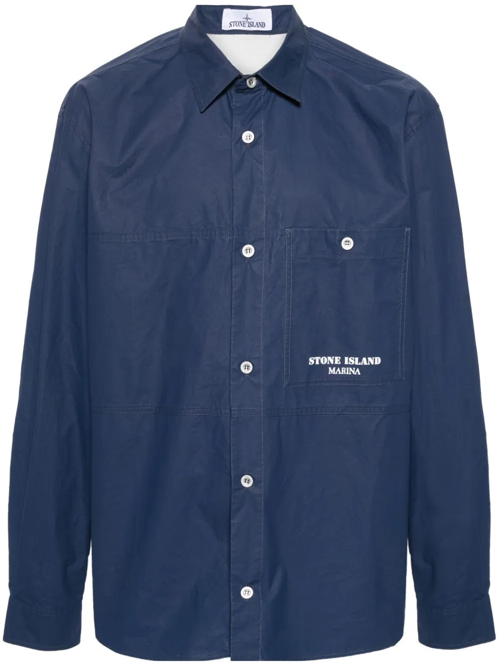 Stone Island Hemdjacke mit Streifendetail - Blau
