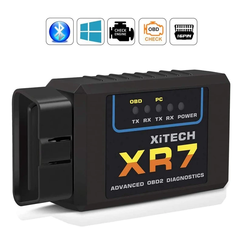 Adattatore Bluetooth Obd2, Dispositivo Diagnostico Obd Scanner Di Codici Obd Ii Automatico Elm327 Compatibile Con Dispositivi Android E Windows
