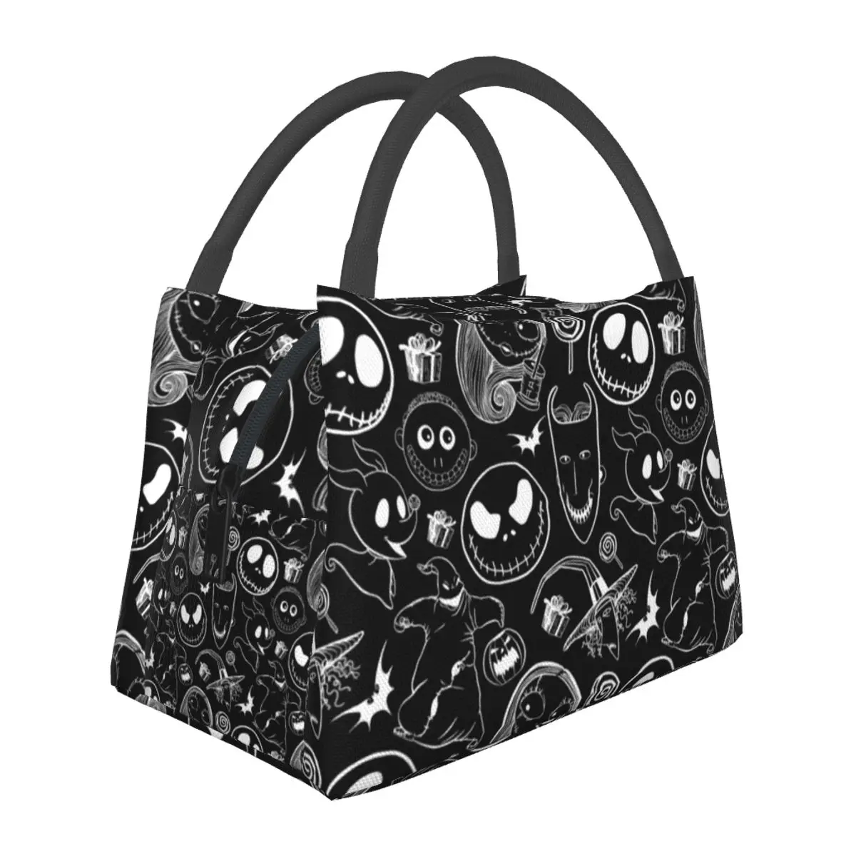 Halloween Terror Lunch Bag Men Jack Sally Nightmare Before Christmas Travel Lunch Box Casual Designer Tote Food Bags Borsa Termica