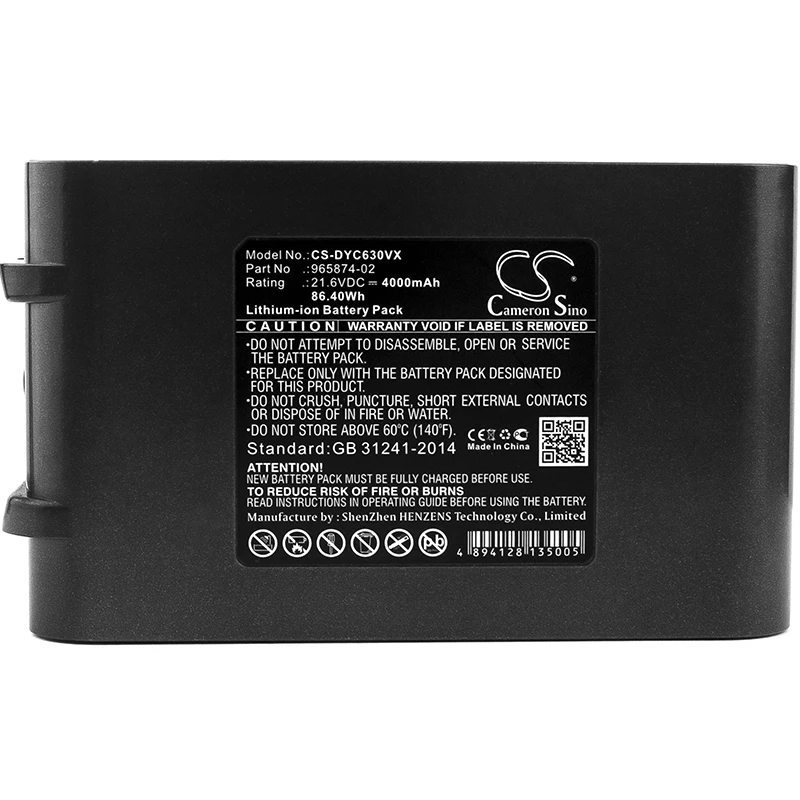 Batteria 4000Mah/ 5000Mah Per Dyson Dc61 Dc62 Dc58 Dc62 Animal Dc74 Animal 965874-02 V 6 Animalpro Sv07 Animal Pro +