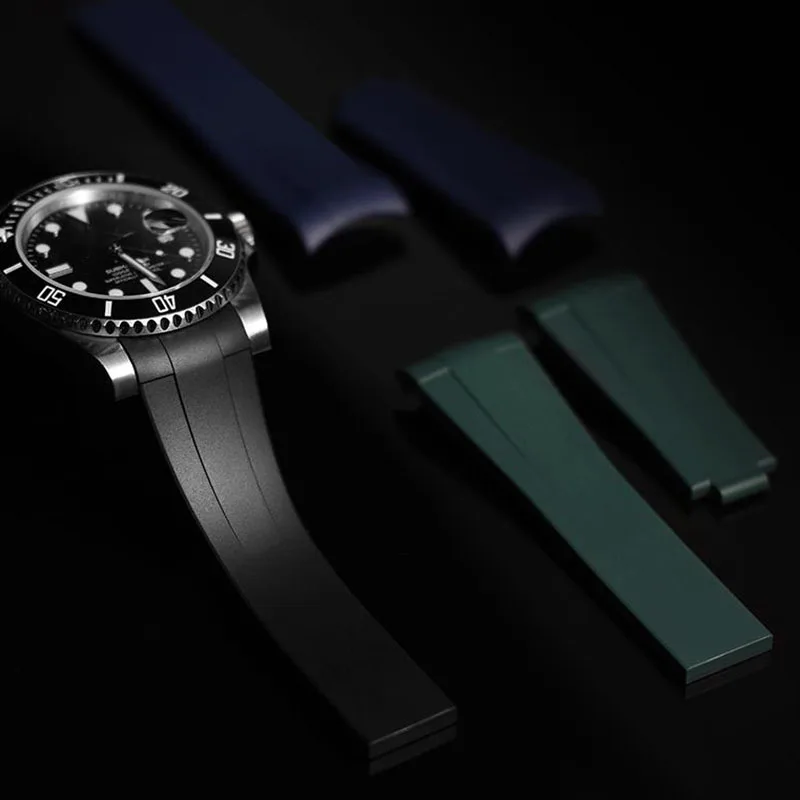 Cinturino In Gomma Per Rolex Submariner Daytona Gmt Water Ghost Watch Strap Silicon 20Mm 21Mm Fit Tudor Black Blue Green Bands