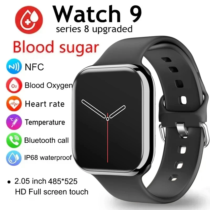 2024 Watch 9 Smartwatch Men Gps Sports Nfc Display Sempre Temperatura Corporea Fitness Women Series 8 Smart Watch Per Apple Android