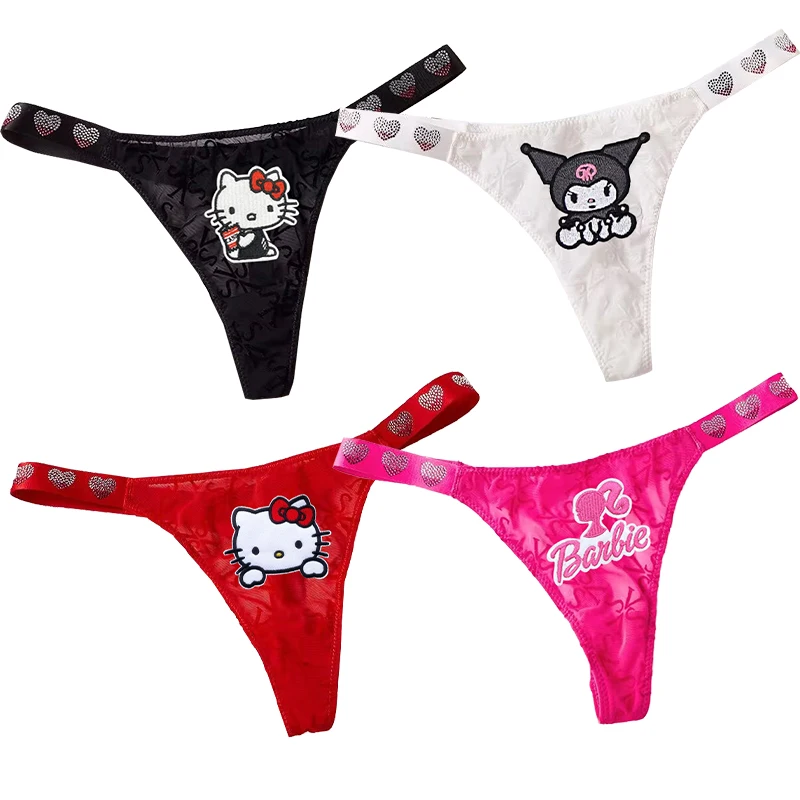 Barbie Kawaii Hello Kitty Intimo Donna Triangolo Intimo Maglia Pizzo Perizoma Puro Cotone Traceless Accessori Donna All'Ingrosso