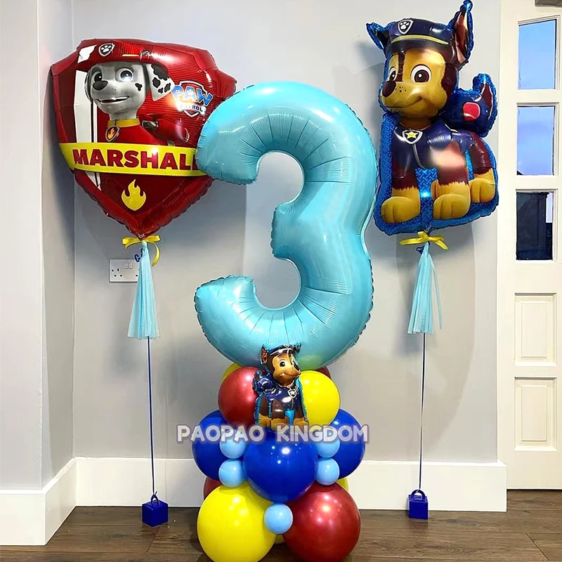 Paw Patrol Balloons Arch Garland Kit Palloncini In Lattice Numero Balls Paw Patrol Compleanno Baby Shower Decorazione Per Feste Giocattoli Regalo