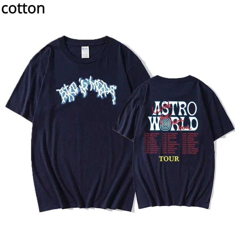 New Fashion Hip Hop T Shirt Uomo Donna Travis Scotts Astroworld Harajuku T-Shirt Wish You Are Here Letter Print Tees Tops