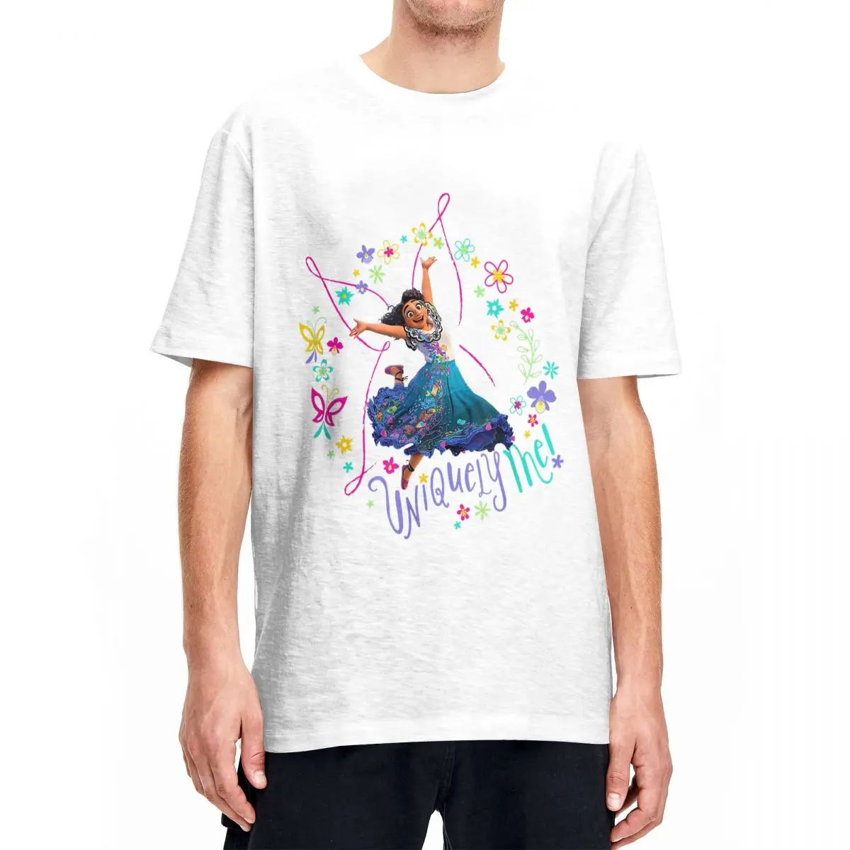 Encanto Per Uomo Donna T Shirt Mirabel Unique Me Pink Butterfly Vintage Tees T-Shirt Girocollo Puro Cotone 6Xl Abbigliamento