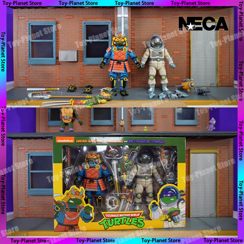 Neca Tmnt Trutles Figures Space Adventure Donatello Samurai Adventure Cruscotto Anime Action Figure Statue Figurine Giocattoli Regalo