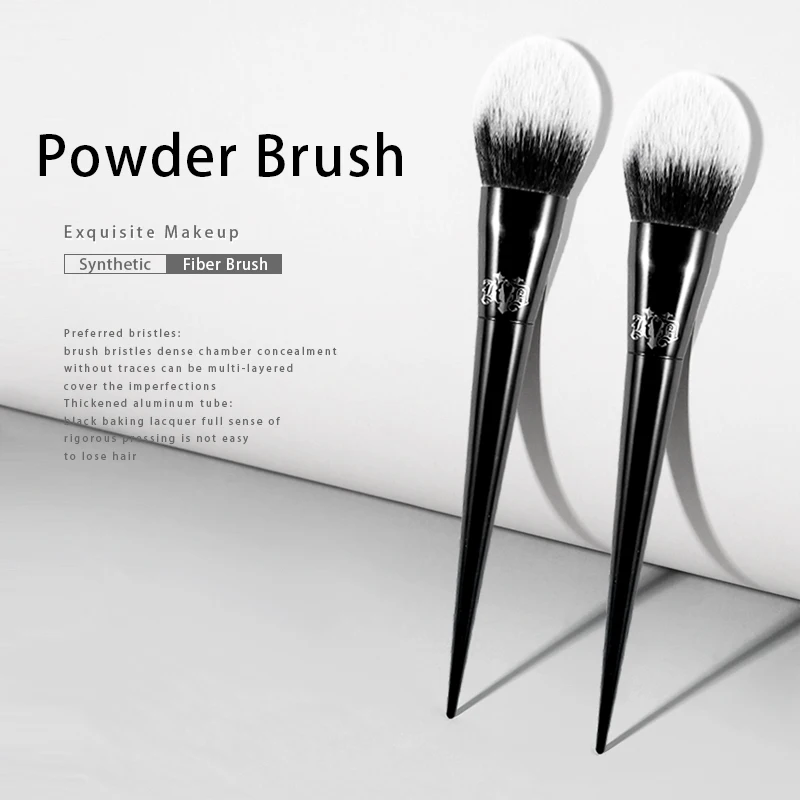 Kat Von D- 01 Pennello Per Trucco Pennello Per Polvere Grande Capelli In Fibra Morbida Elegante Manico Nero Pennelli Per Trucco Di Marca Fashion Maqui