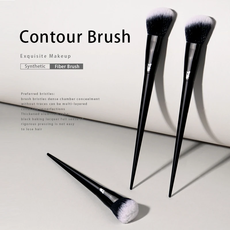 Kat Von D- 02 Pennello Per Trucco Pennello Per Contorno Capelli In Fibra Morbida Elegante Manico Nero Pennelli Per Trucco Di Marca Per Donna Maquillaj