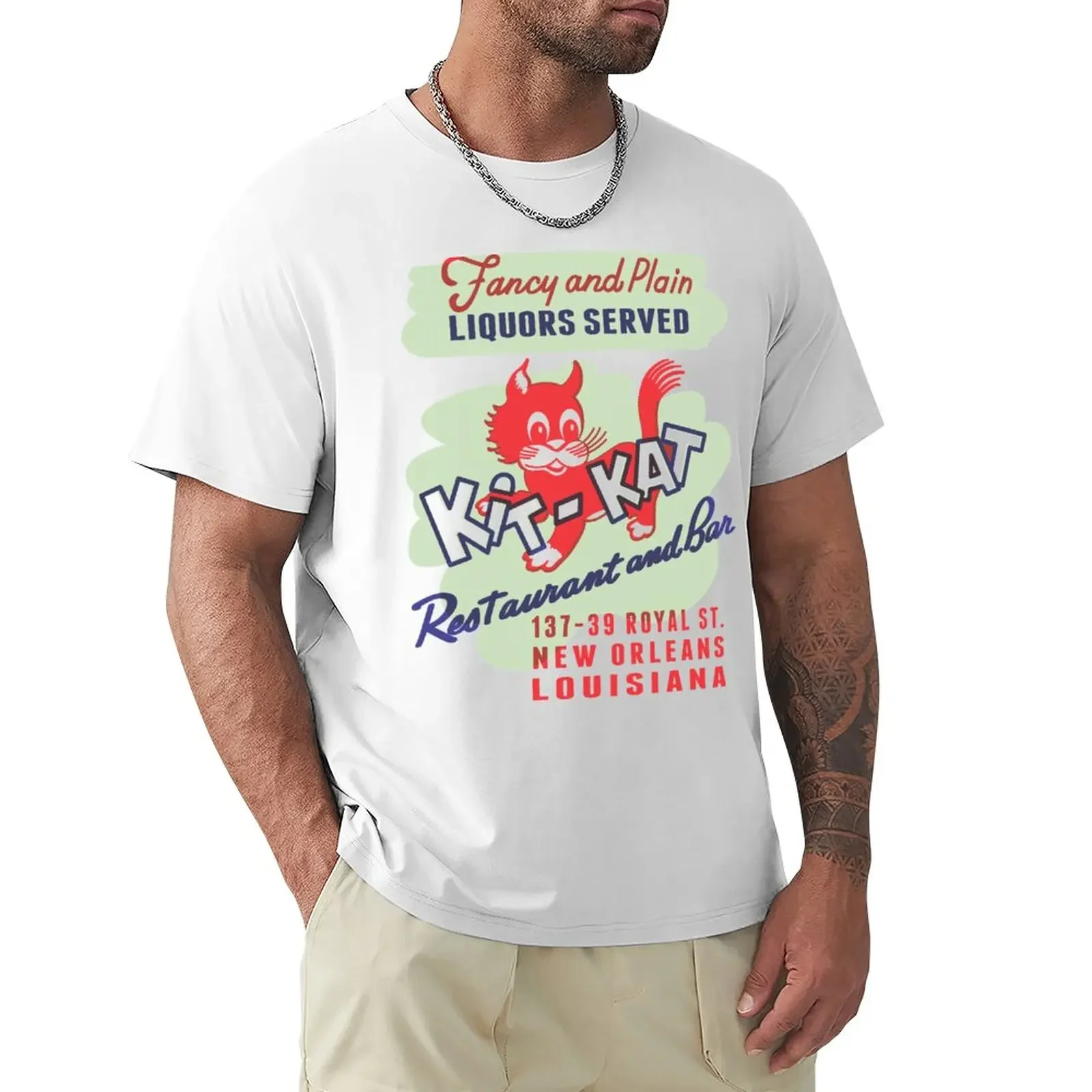 Kit-Kat Restaurant T-Shirt Summer Top Ventagli Sportivi Ad Asciugatura Rapida Abbigliamento Vintage Magliette Per Uomo Pack