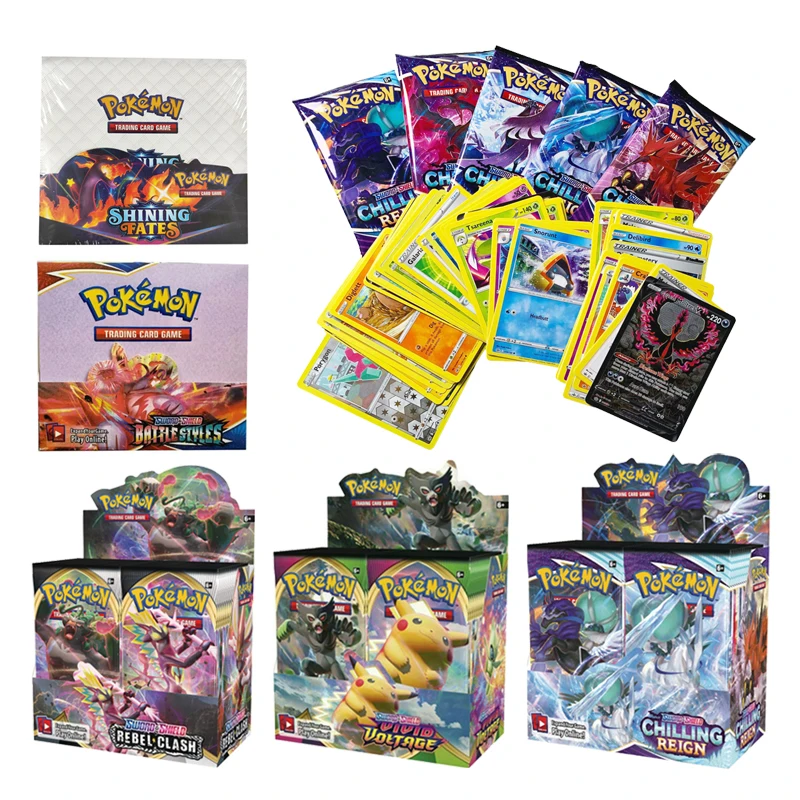 Carte Pokemon Giocattoli Inglese Pokemon Xy Sun Moon Sword Shield English Carte Trading Pokemon V Ex Card Toy Bambini Birthday Gifs
