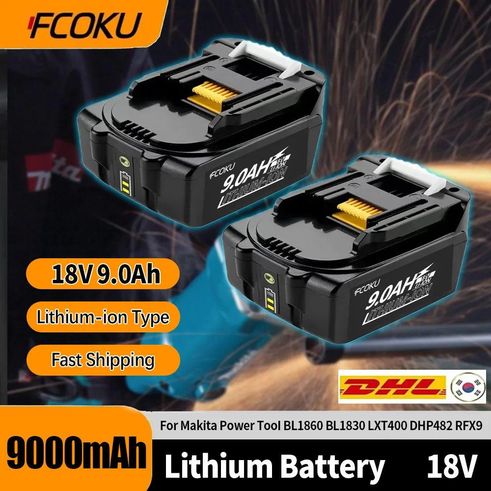 Originale Bl1860 Per Utensile Elettrico Makita 18V Bl1850 Bl1830 Lxt Bl1860B Lxt400 18650 Batteria Ricaricabile Agli Ioni Di Litio 9Ah 6Ah