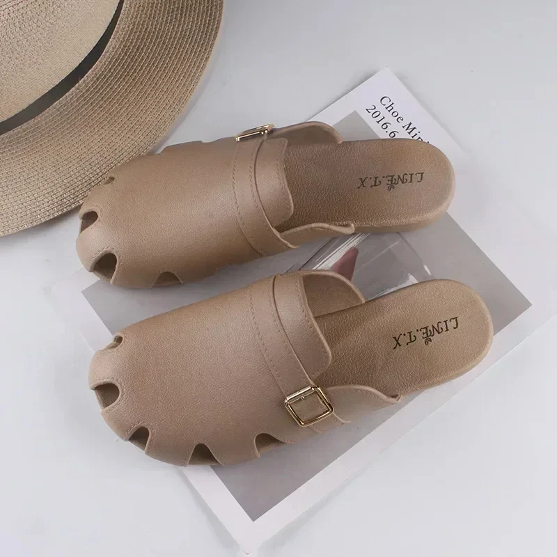 Scarpe Casual Estive Donna Uomo Sandalo Stock Sandali Appartamenti Pantofole In Sughero Moda Fibbia In Pelle Scivoli Da Spiaggia