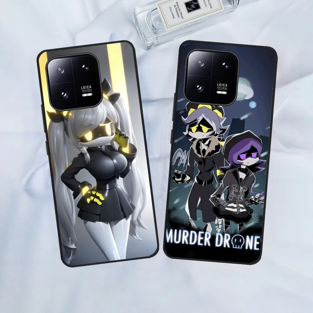 Murder Drones Smart Cell  Phone Case For Xiaomi 13 12 11 Redmi Note12 Poco F5 F4 Series Soft Black Phone Cover
