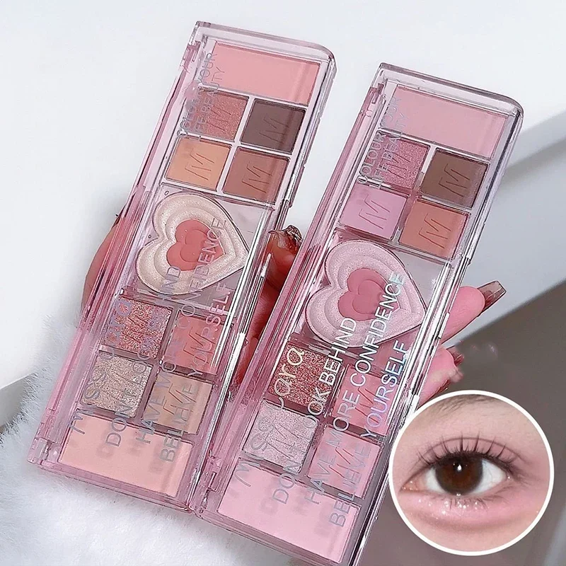 Coreano Cool Tone Eyeshadow Palette Glitter Eye Shadow Women Makeup Highlighter Earth Color Eye Shadow S Makeup Palette Cosmetics