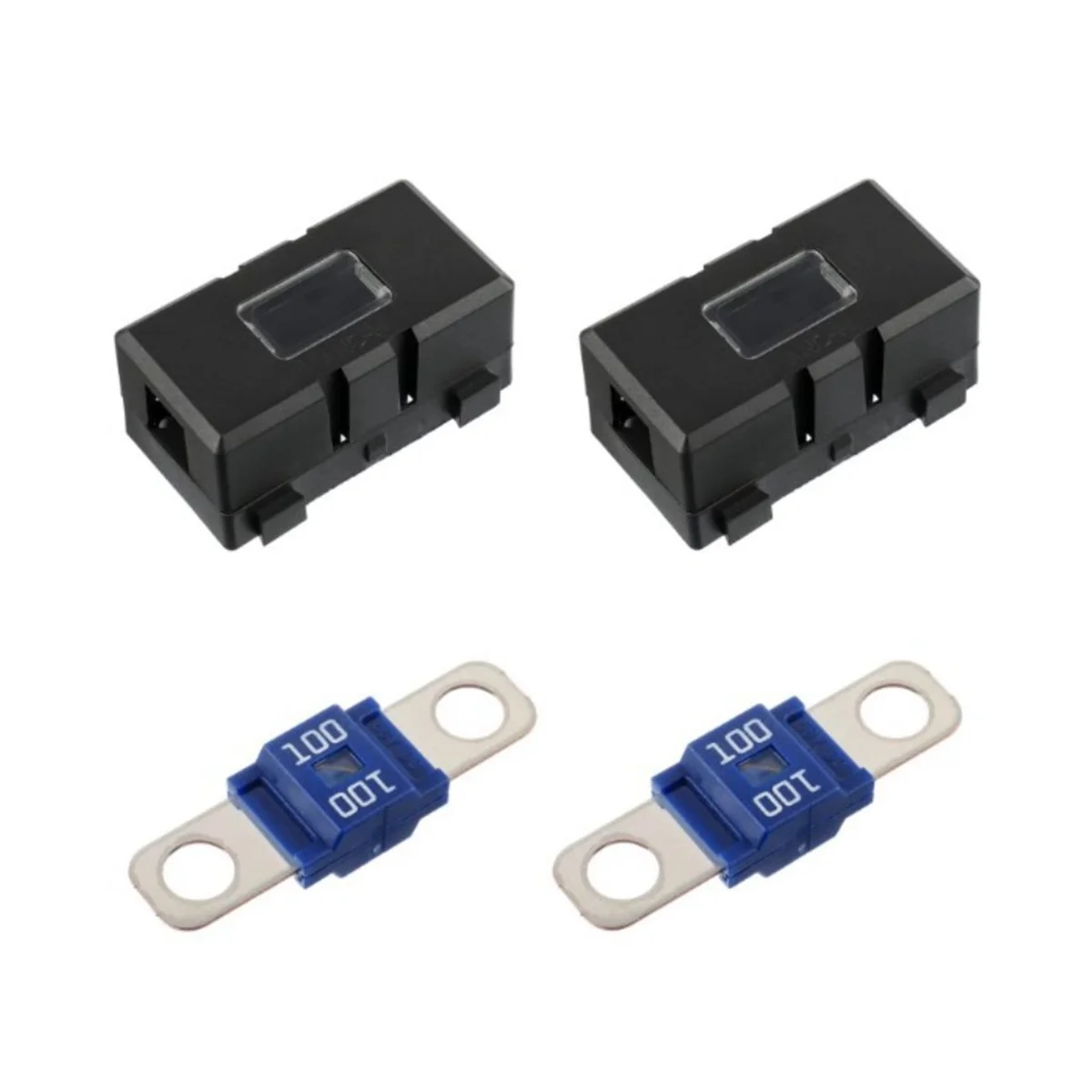 Portafusibile Per Auto 2 X Ans-H E Bullone Ad Alta Corrente 2 X Su Fusibili Midi 100A Amp Per Auto, Camion, Veicoli 100A