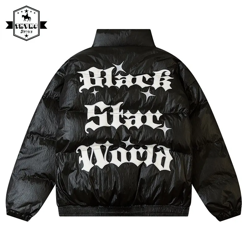 Giacca Invernale Parka Retro Emboidery Lettera Addensare Cappotti Imbottiti Caldi Harajuku Moda Oversize Uomo Piumini Streetwear