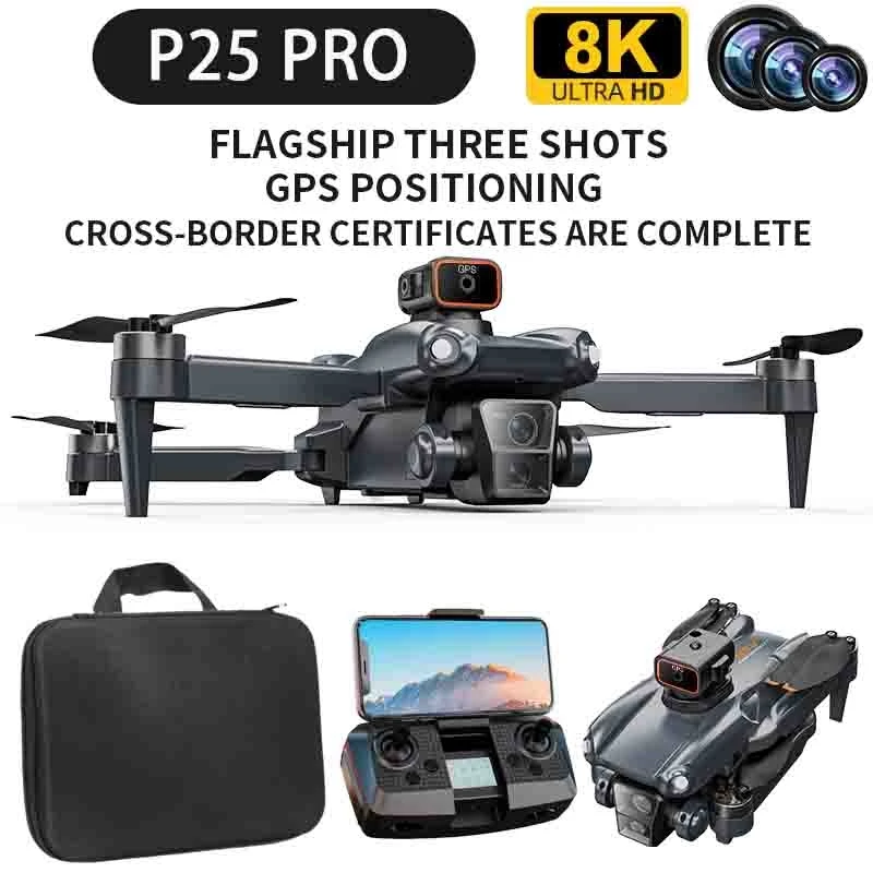 4K Mini Drone 20Km Con Fotocamera Drone Professionale Gps 8K Best Seller P25 Pro Evitamento Ostacoli Rc Quadcopter Elicottero Fpv