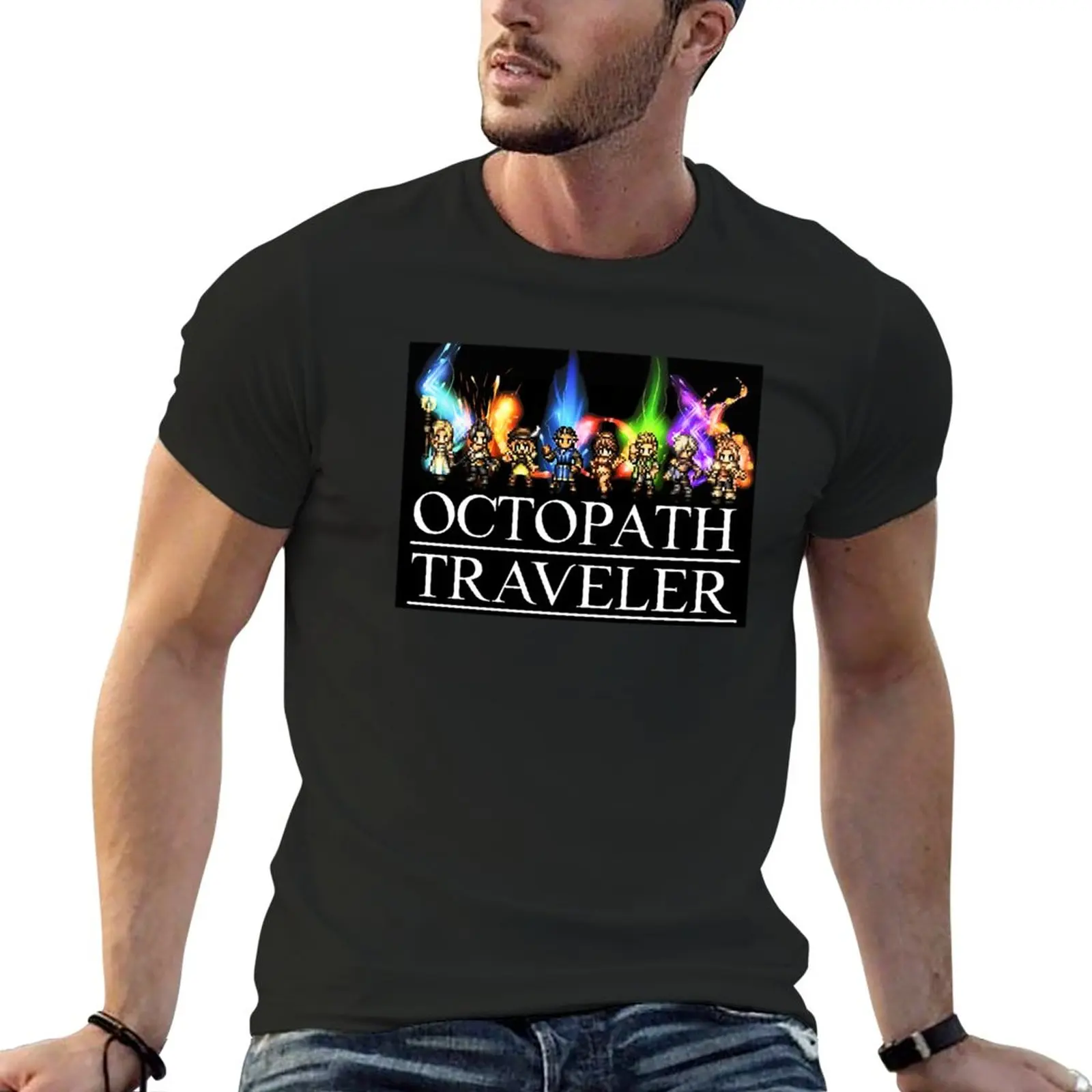 New Octopath Traveler T-Shirt Boys Animal Print Shirt Boys White T-Shirt Sweat Shirt Mens Graphic T-Shirt Anime