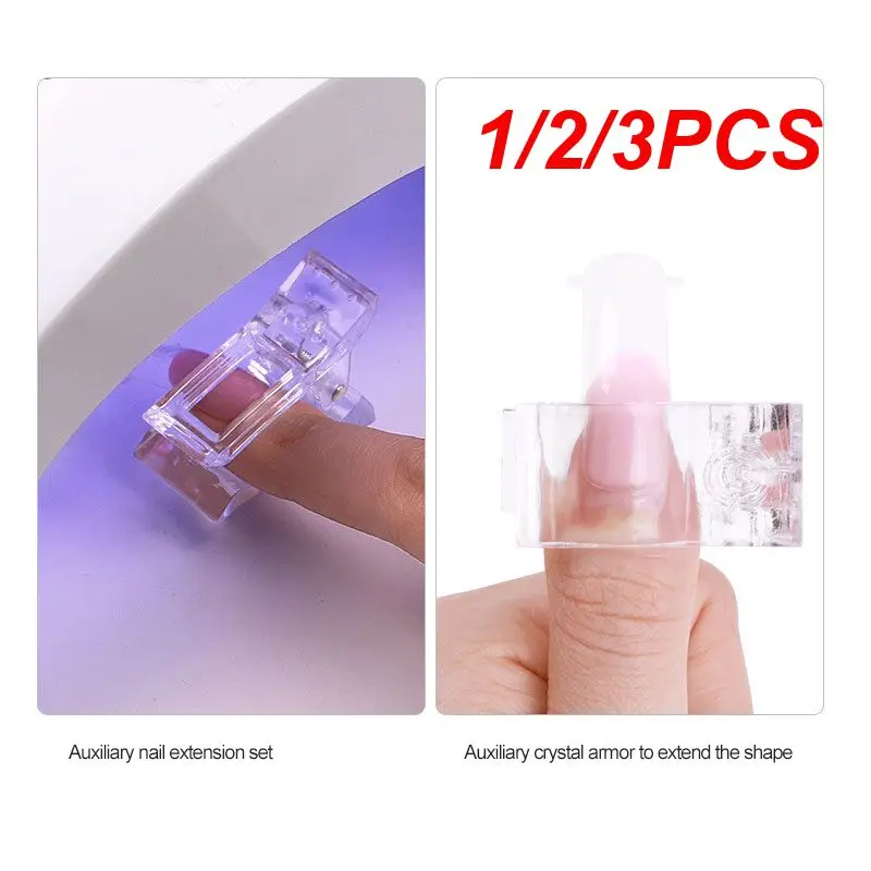 1/2/3 Pz Trasparente Nail Art Clip Gel Polish Estensione Fissa Fingernail Building Tips Morsetti Di Plastica Strumenti Per Manicure Clip Per Unghie