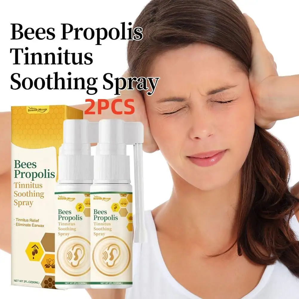 2 Pezzi Api Propoli Spray Antiappannamento Migliora L'Ascolto Cura Della Pulizia Sollievo Dalla Sordità Dell'Orecchio Acufene Disagio Sooth