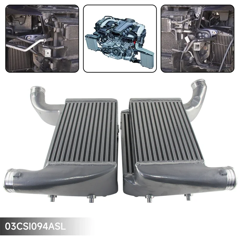 Performance Bar & Plate Intercooler Kit Competition Per Audi Rs6 C6 4F 426Kw/580Ps V10 2008-2010 Alluminio Nero/Argento