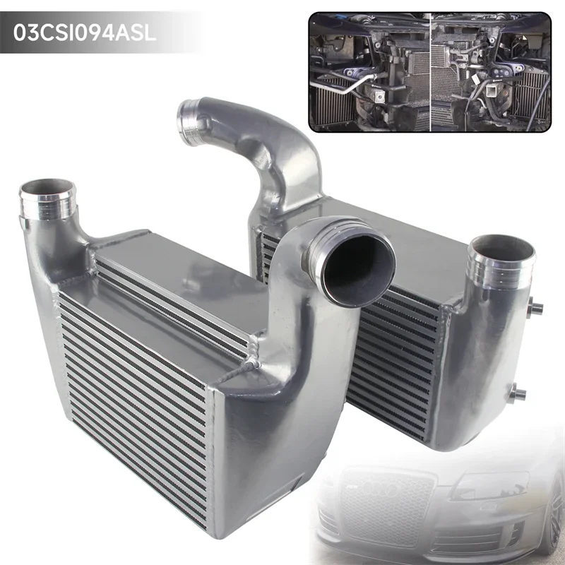 Nuovissimo Kit Intercooler Performance Bar & Plate Per Audi Rs6 C6 4F 426Kw/580Ps V10 2008-2010 Alluminio Nero/Argento