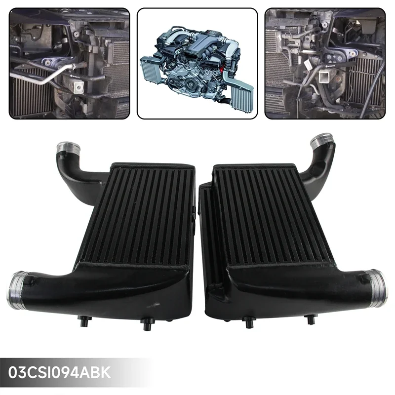 Intercooler Kit Bar & Plate Performance Competition Per Audi Rs6 C6 4F 426Kw/580Ps V10 2008-2010 Alluminio Nero/Argento