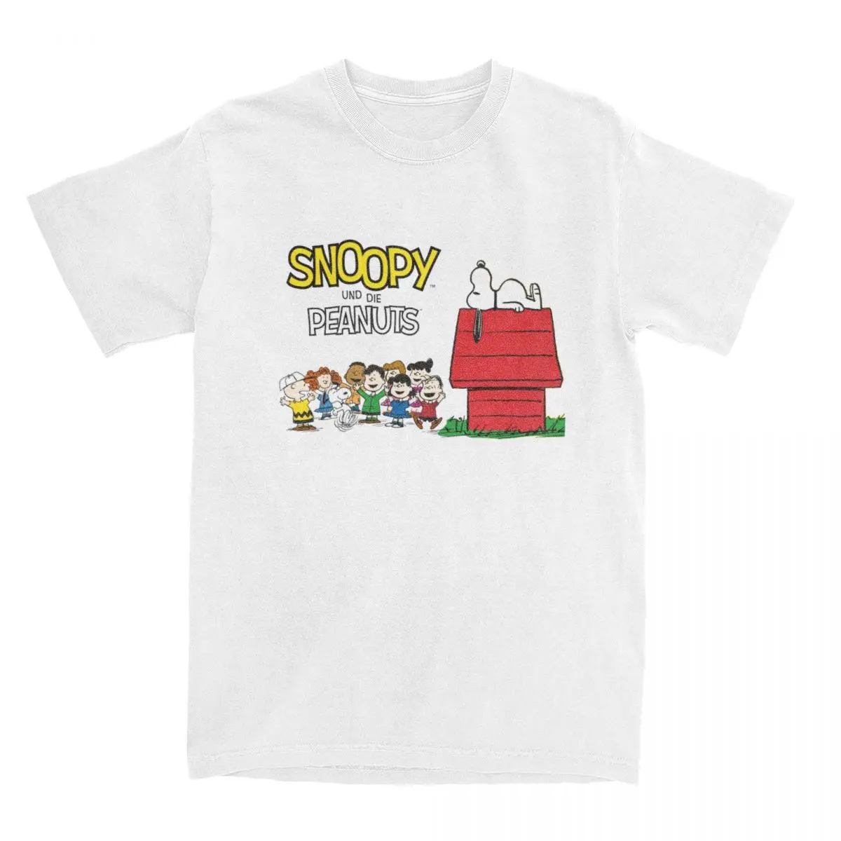 Snoopy Dog Peanuts Anime Cartoon Shirt Stuff For Men Women Pure Cotton Novità Charlie Brown T-Shirt Vestiti A Maniche Corte