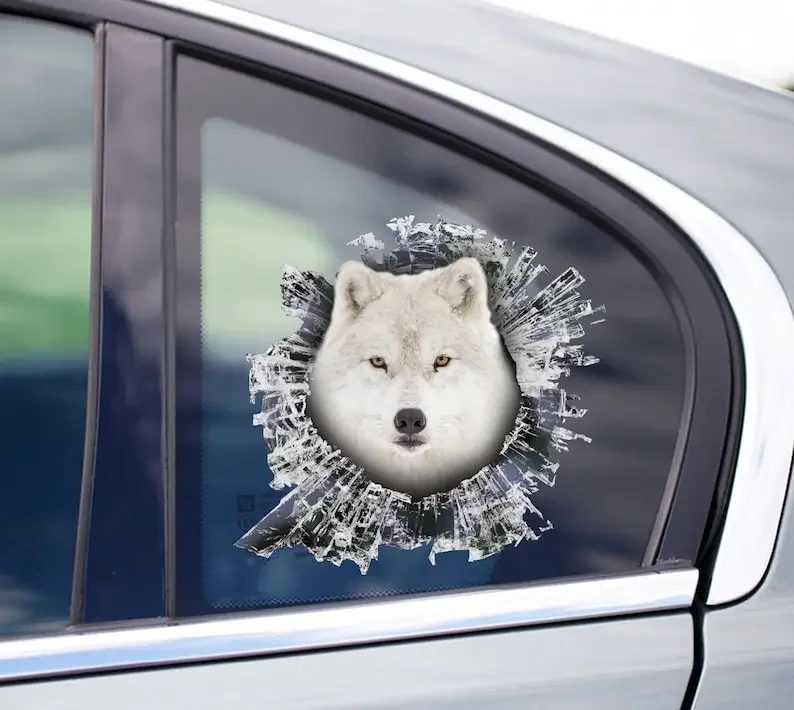 Adesivo Per Finestra Lupo Artico, Adesivo Lupo Artico, Decalcomania Lupo Artico, Decalcomania Auto