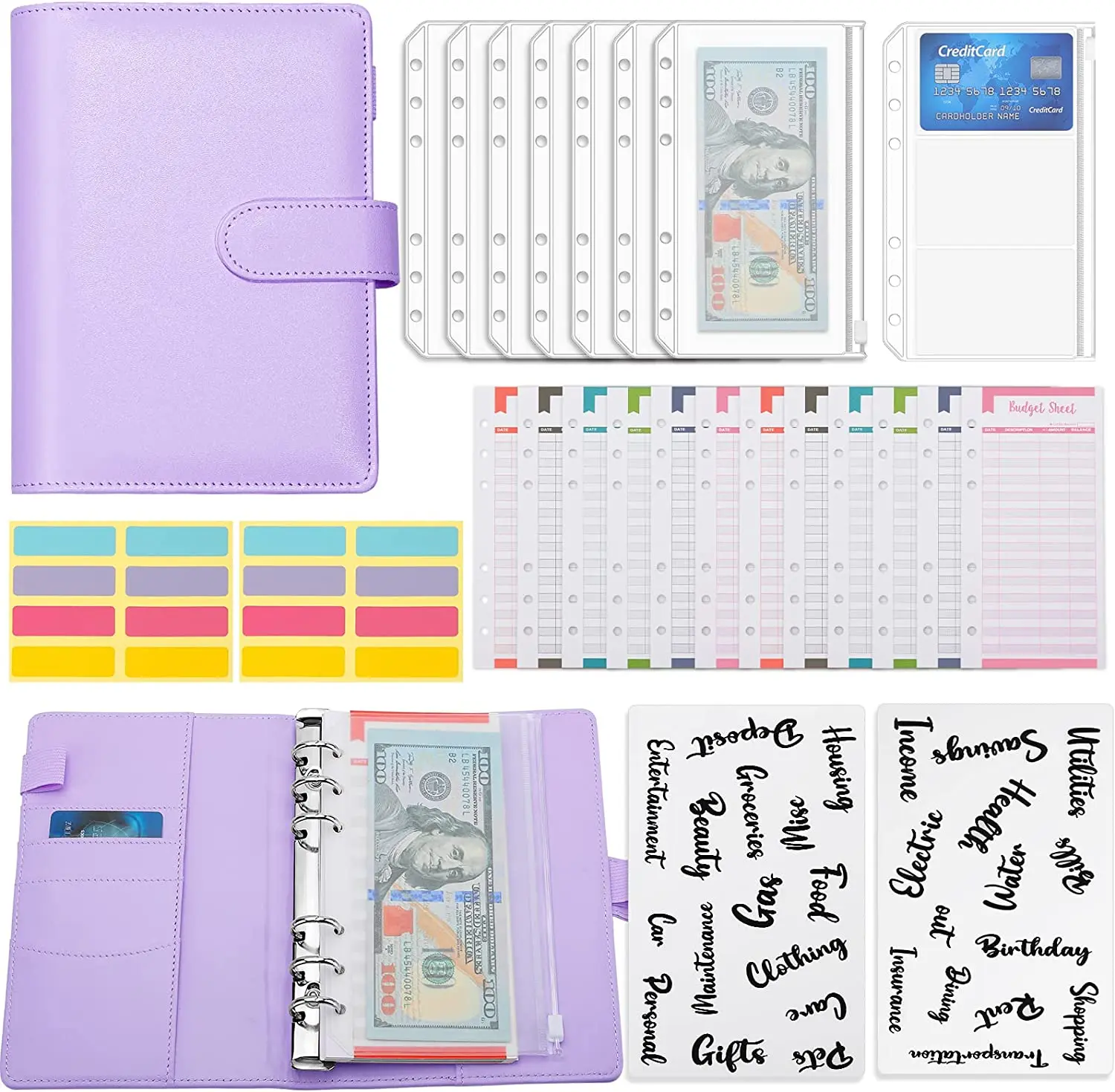 A6 Planner Notebook Agenda Budget Cartella Di Lavoro Budget Francese Busta Raccoglitore Tasche Per Soldi Budget Risparmio Bill Organizer