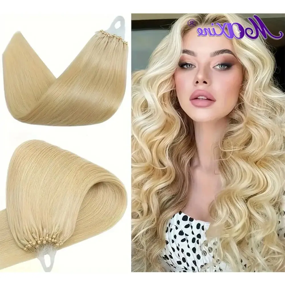 Maxine Remy Hair Micro Loop Hair Extensions Capelli Umani Lisci Micro Link Micro Bead Hair Extensions For Women