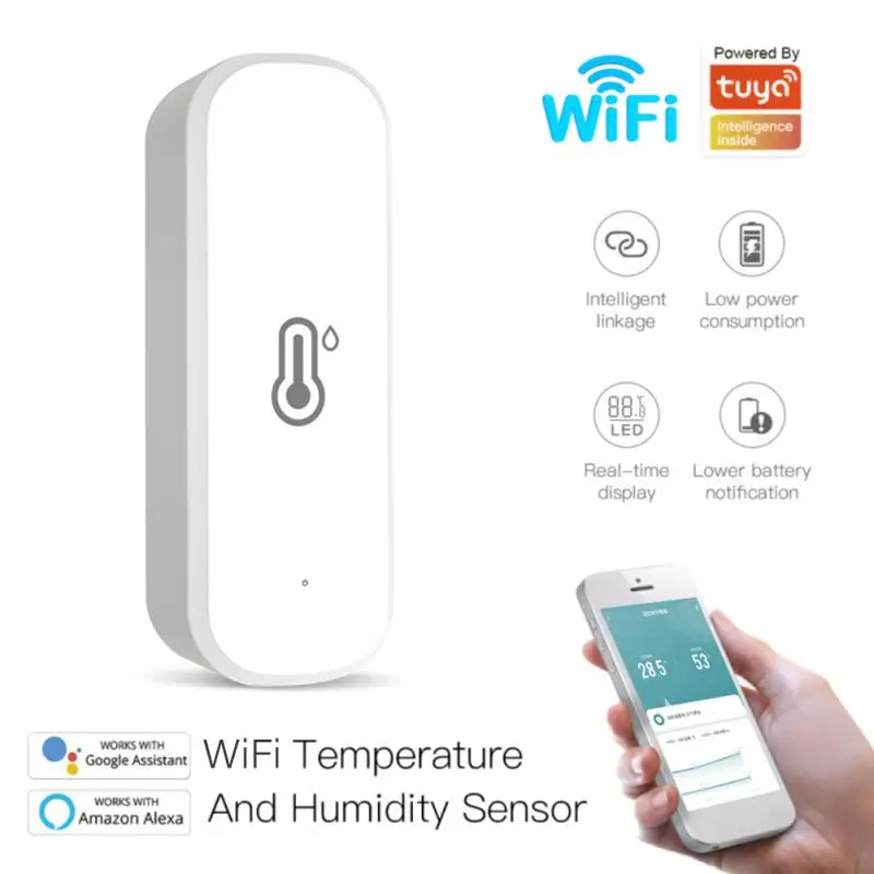 Sensore Di Temperatura Tuya Smart Tuya Wifi Temperatura Umidità Wifi Tuya Sensore Di Umidità Temperatura Intelligente Alexa Google Home Alice