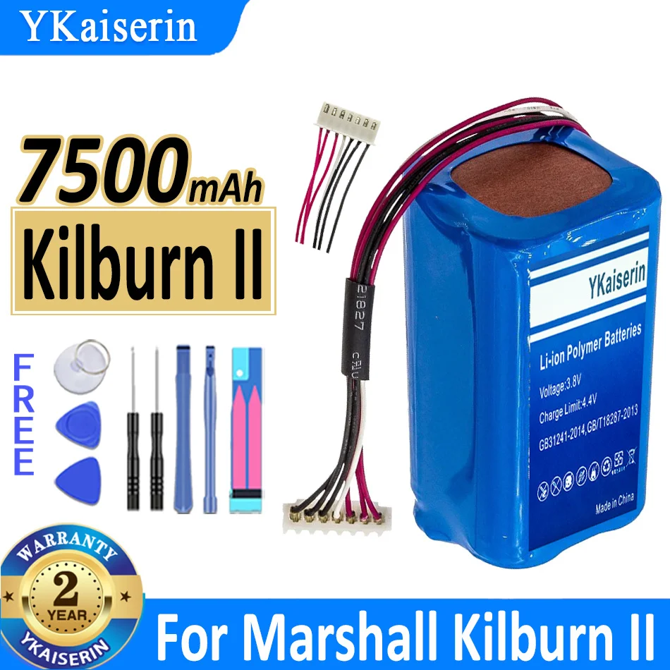 Batteria Ykaiserin Da 7500Mah Per Marshall Kilburn Ii 2 C196A1 Altoparlante Bluetooth Con Spina A 7 Fili Bateria