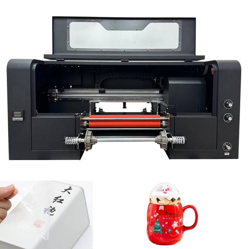 Set Completo 2 In 1 Stampante Uv Dtf A3 Cup Wrap Stickers Stampanti Per Etichette Pro Cmyk Vernice Bianca Colore Eps Xp600 Stampante Uv Dtf 30Cm