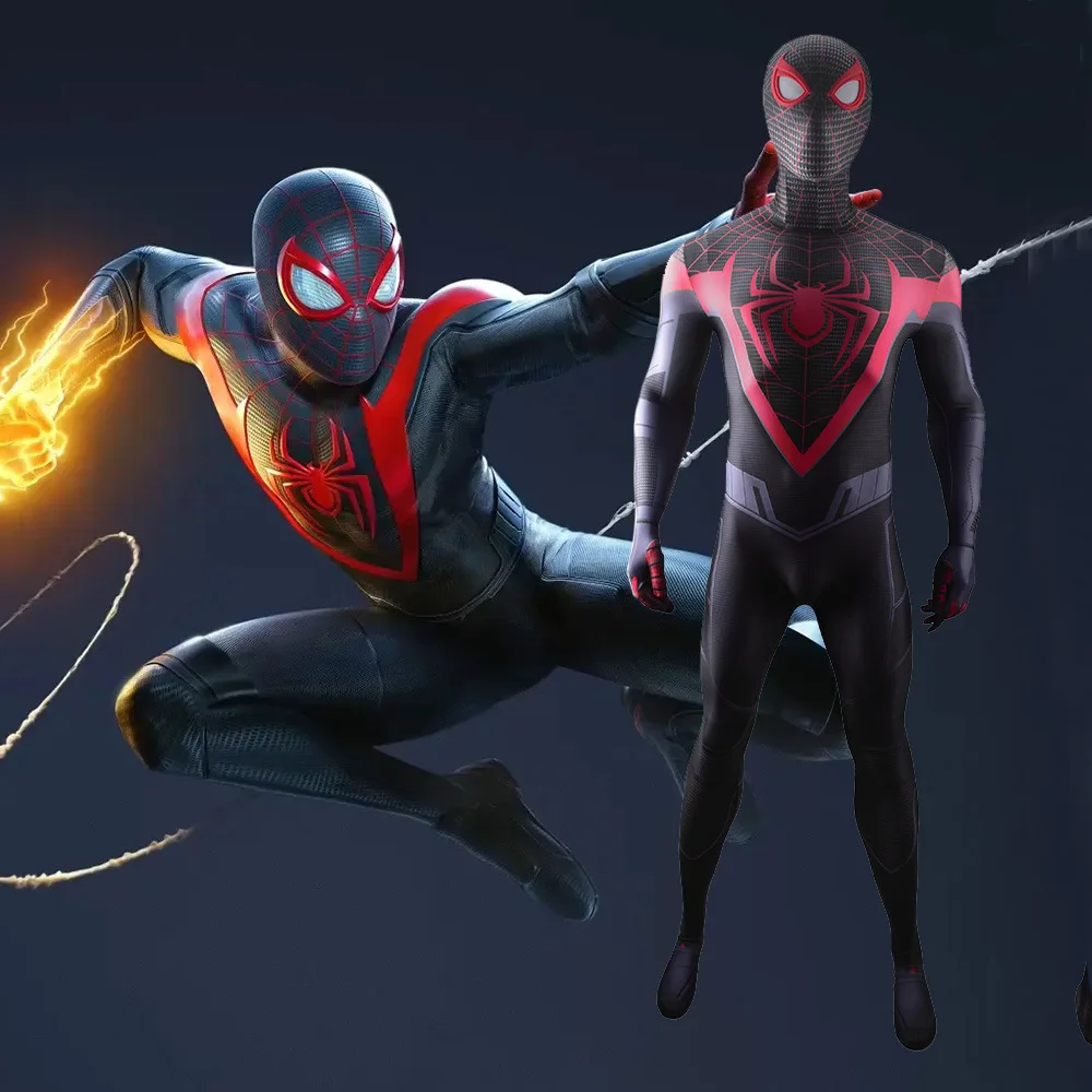 Ps5 Nel Verso Spider Miles Morales Cosplay Costume Di Halloween Ps5 Spidey Superhero Body Zentai Tuta Adulto/Bambini