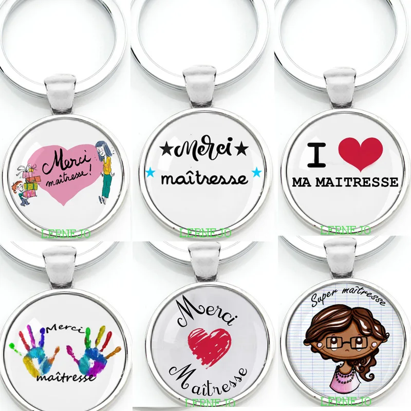 "Merci Maittresse" Cadeau Maittresse, Maile Trecce D'D'D'Élite Et Aussi Les Atsem Portachiavi Portachiavi Moda Squisita Cadeau Maitresse
