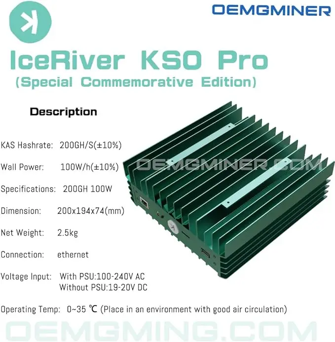 Am Buy 4 Ottieni 2 Gratis Nuovo Iceriver Ks0 Pro Edizione Commemorativa Speciale 200Gh 100W Kas Miner Kaspa Mining Crypto Asic Miner Machi