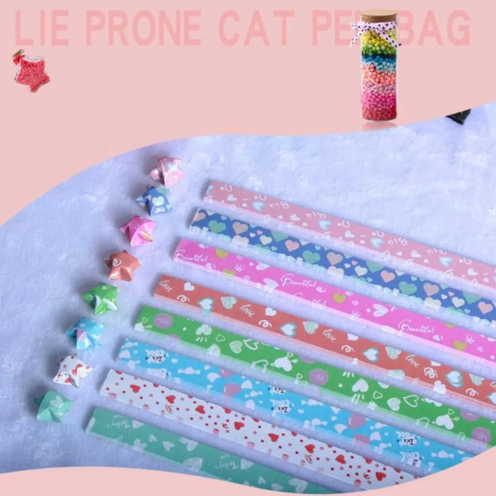 540 Fogli Single Sided Star Origami Paper Art Craft Cartoon Star Paper Strip Best Wishes Colorful Lucky Star Origami Kids Gift