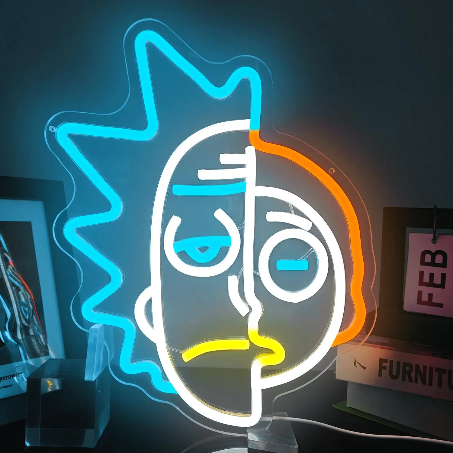 Anime Neon Sign Morty Cartoon Led Signs For Bedroom Game Room Man Cave Party Light Up Signs Neon Wall Light Decor Gift For Teens