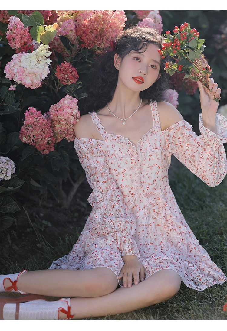 New Spring Summer Short Young Girl Fashion Sweet Brand Lace Mini Dress
