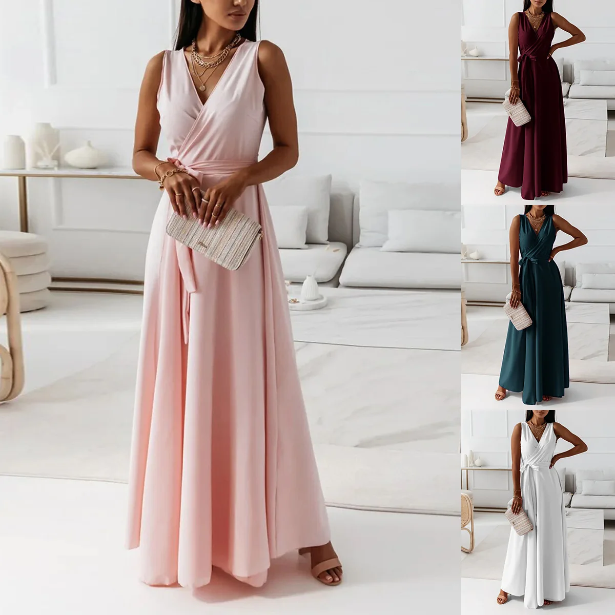 Muslim'S Clothing Pink Xs Dresses For Women Ladies Dresses 2023 Maxi Dress Bale
