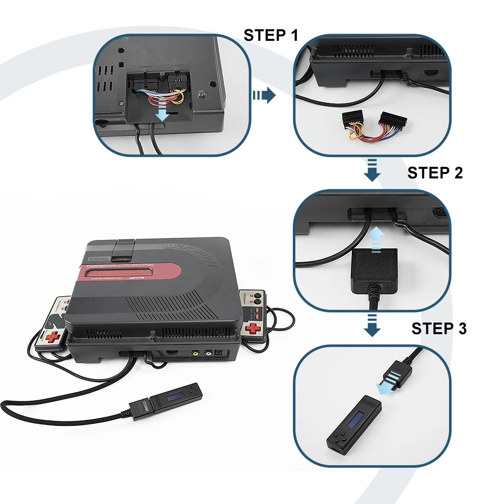 Per Sharp Twin Famicom Console Fdskey Drive Emulator Connector Adattatore Per Lettore Di Gioco