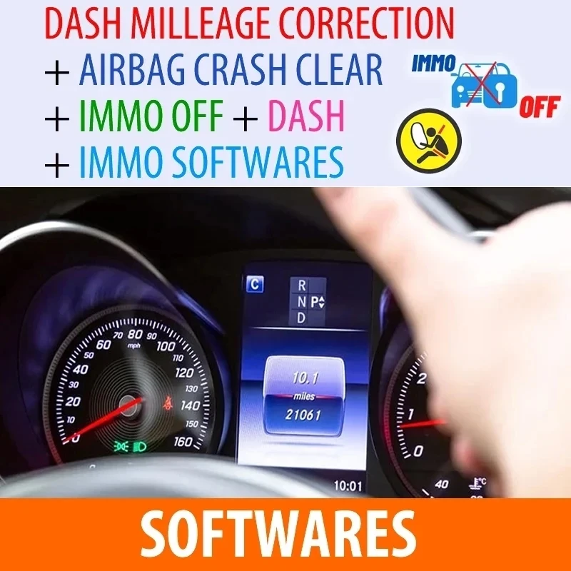 Dash Milleage Reduction + Airbag Crash Clear + Immo Off + Dash + Immo Software/Total 32Gb Package Software Di Correzione Del Chilometraggio