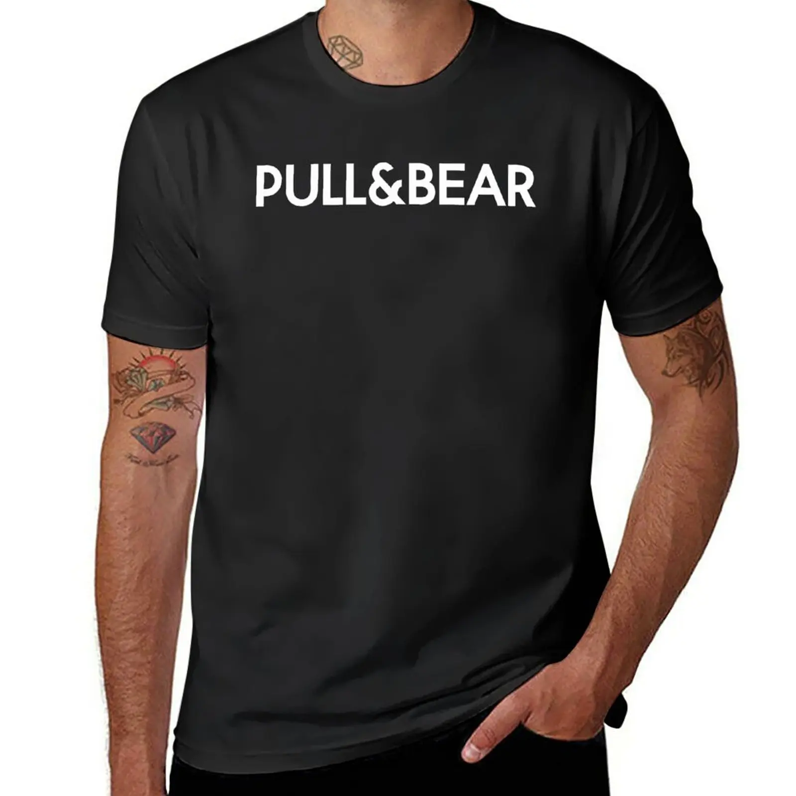 New Pull & Bear-Merch T-Shirt Anime Tees Mens T Shirt Graphic