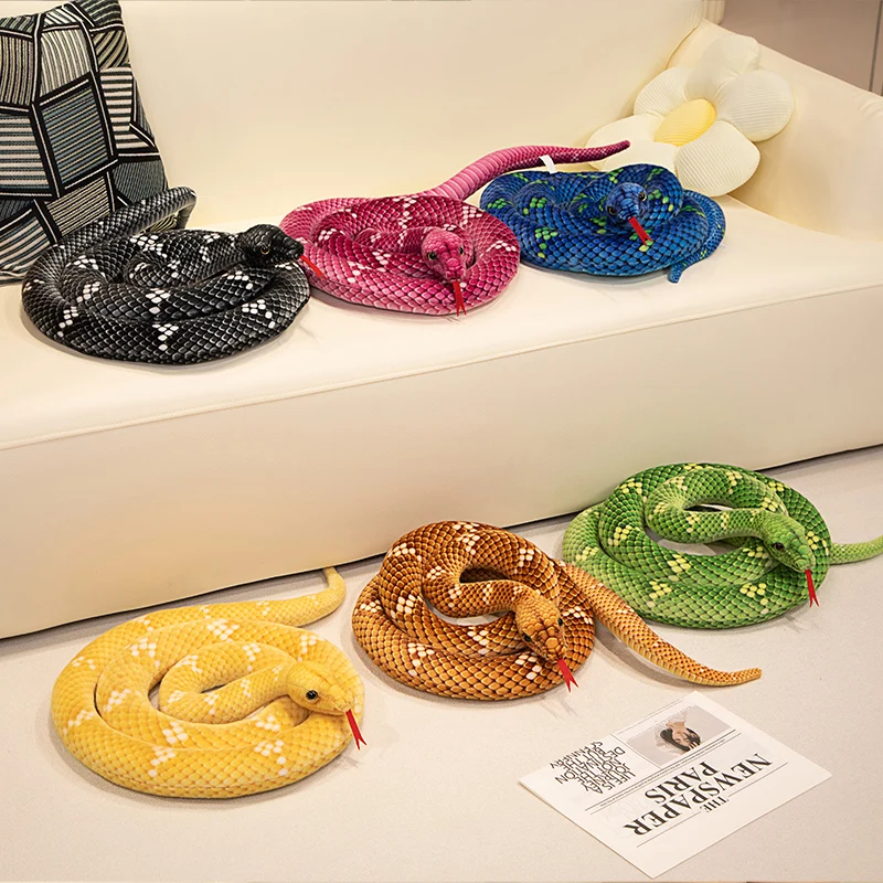 70-280Cm Simulazione Serpente Peluche Realistico Pit Viper Bambola Morbido Farcito Viper Cobra Animal Prank Toys Regali Per Bambini Home Decor