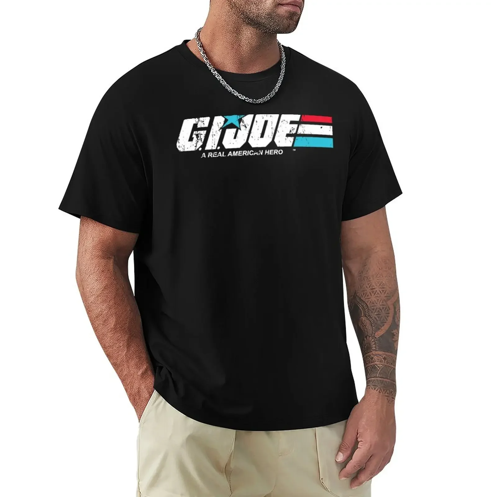 Gi Joe Logosbiadito, Distressed Artworkamerican Hero1980 & X27;S Muslimage Joe Carto T-Shirt